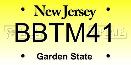 BBTM41 New Jersey License Plate