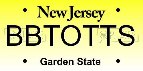 BBTOTTS New Jersey License Plate