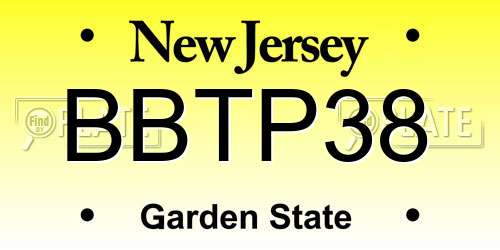 BBTP38 New Jersey License Plate