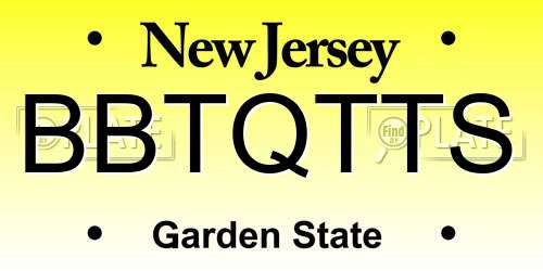 BBTQTTS New Jersey License Plate