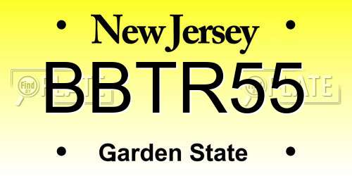 BBTR55 New Jersey License Plate