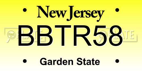 BBTR58 New Jersey License Plate