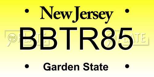BBTR85 New Jersey License Plate