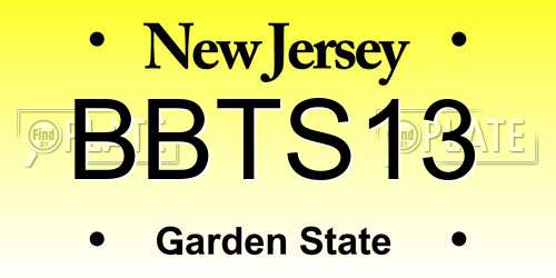 BBTS13 New Jersey License Plate