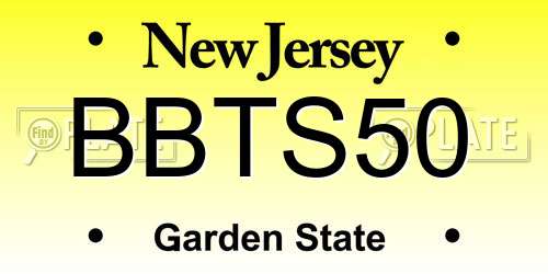 BBTS50 New Jersey License Plate