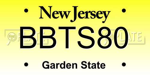 BBTS80 New Jersey License Plate