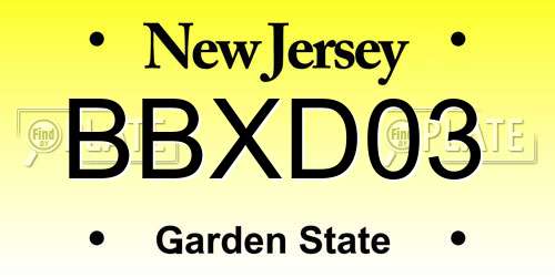 BBXD03 New Jersey License Plate
