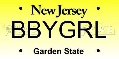 BBYGRL New Jersey License Plate