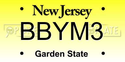BBYM3 New Jersey License Plate