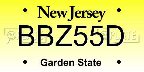 BBZ55D New Jersey License Plate