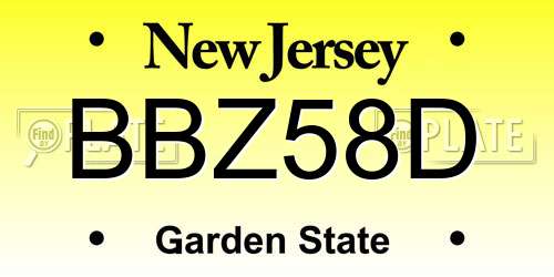 BBZ58D New Jersey License Plate