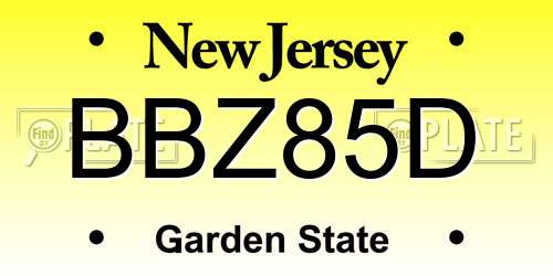 BBZ85D New Jersey License Plate