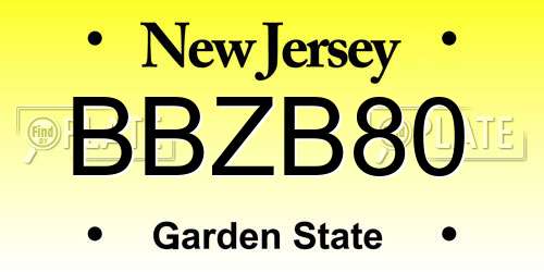 BBZB80 New Jersey License Plate