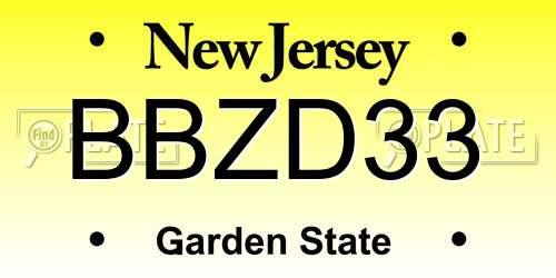 BBZD33 New Jersey License Plate