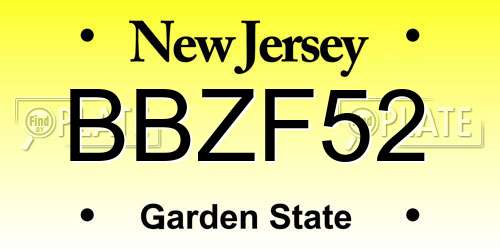 BBZF52 New Jersey License Plate
