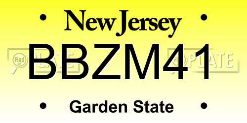 BBZM41 New Jersey License Plate