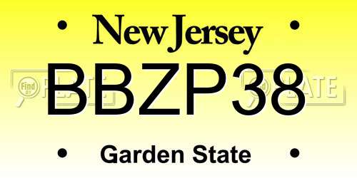 BBZP38 New Jersey License Plate