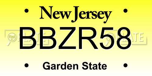 BBZR58 New Jersey License Plate