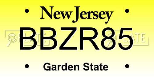 BBZR85 New Jersey License Plate
