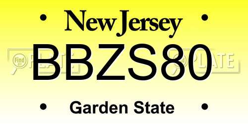BBZS80 New Jersey License Plate