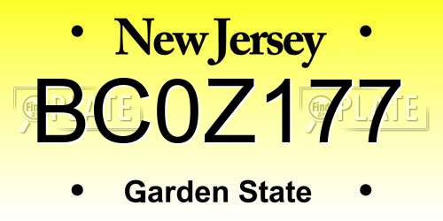 BC0Z177 New Jersey License Plate