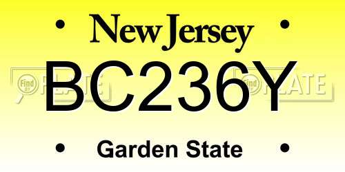 BC236Y New Jersey License Plate