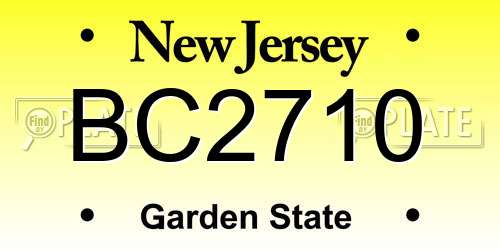 BC2710 New Jersey License Plate