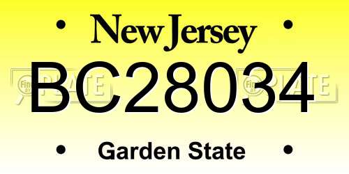 BC28034 New Jersey License Plate