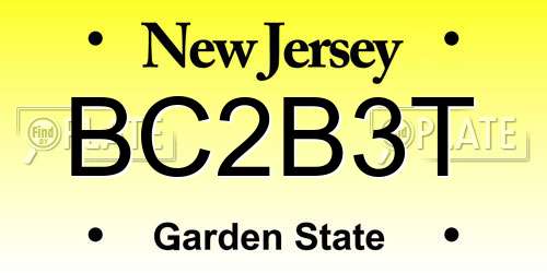 BC2B3T New Jersey License Plate