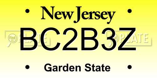 BC2B3Z New Jersey License Plate
