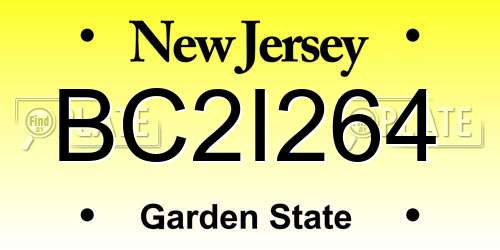 BC2I264 New Jersey License Plate