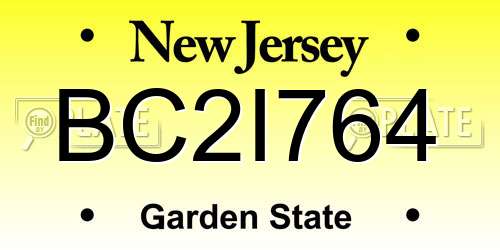 BC2I764 New Jersey License Plate
