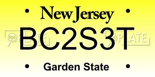 BC2S3T New Jersey License Plate