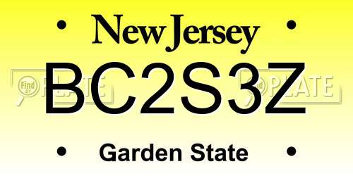 BC2S3Z New Jersey License Plate