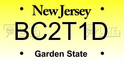 BC2T1D New Jersey License Plate