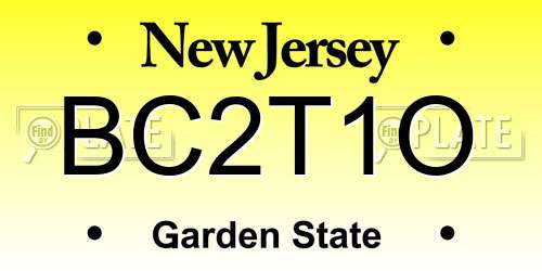 BC2T1O New Jersey License Plate