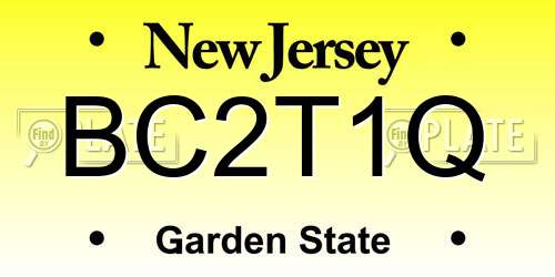 BC2T1Q New Jersey License Plate
