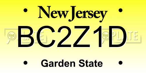 BC2Z1D New Jersey License Plate