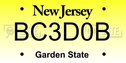 BC3D0B New Jersey License Plate