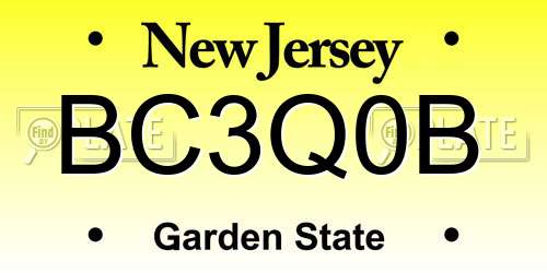 BC3Q0B New Jersey License Plate