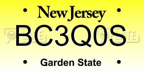 BC3Q0S New Jersey License Plate