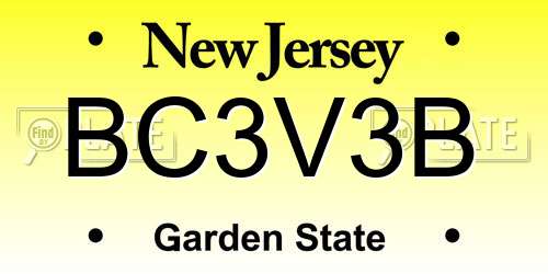 BC3V3B New Jersey License Plate