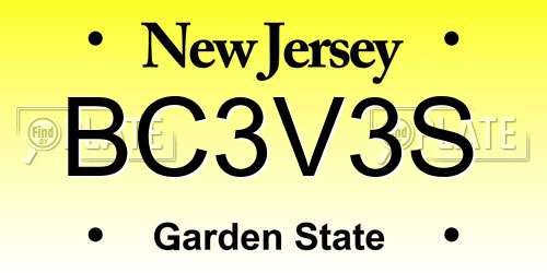 BC3V3S New Jersey License Plate