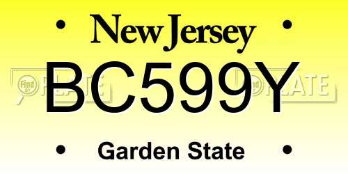 BC599Y New Jersey License Plate