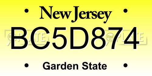 BC5D874 New Jersey License Plate