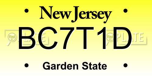 BC7T1D New Jersey License Plate