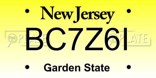 BC7Z6I New Jersey License Plate