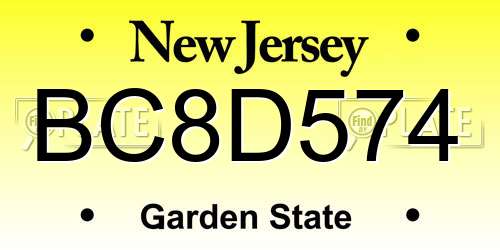 BC8D574 New Jersey License Plate