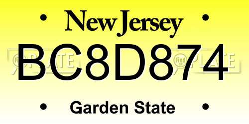 BC8D874 New Jersey License Plate
