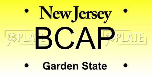BCAP New Jersey License Plate